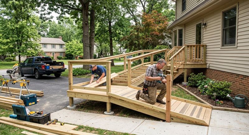 Wood Ramp Installation in Kansas City, KS